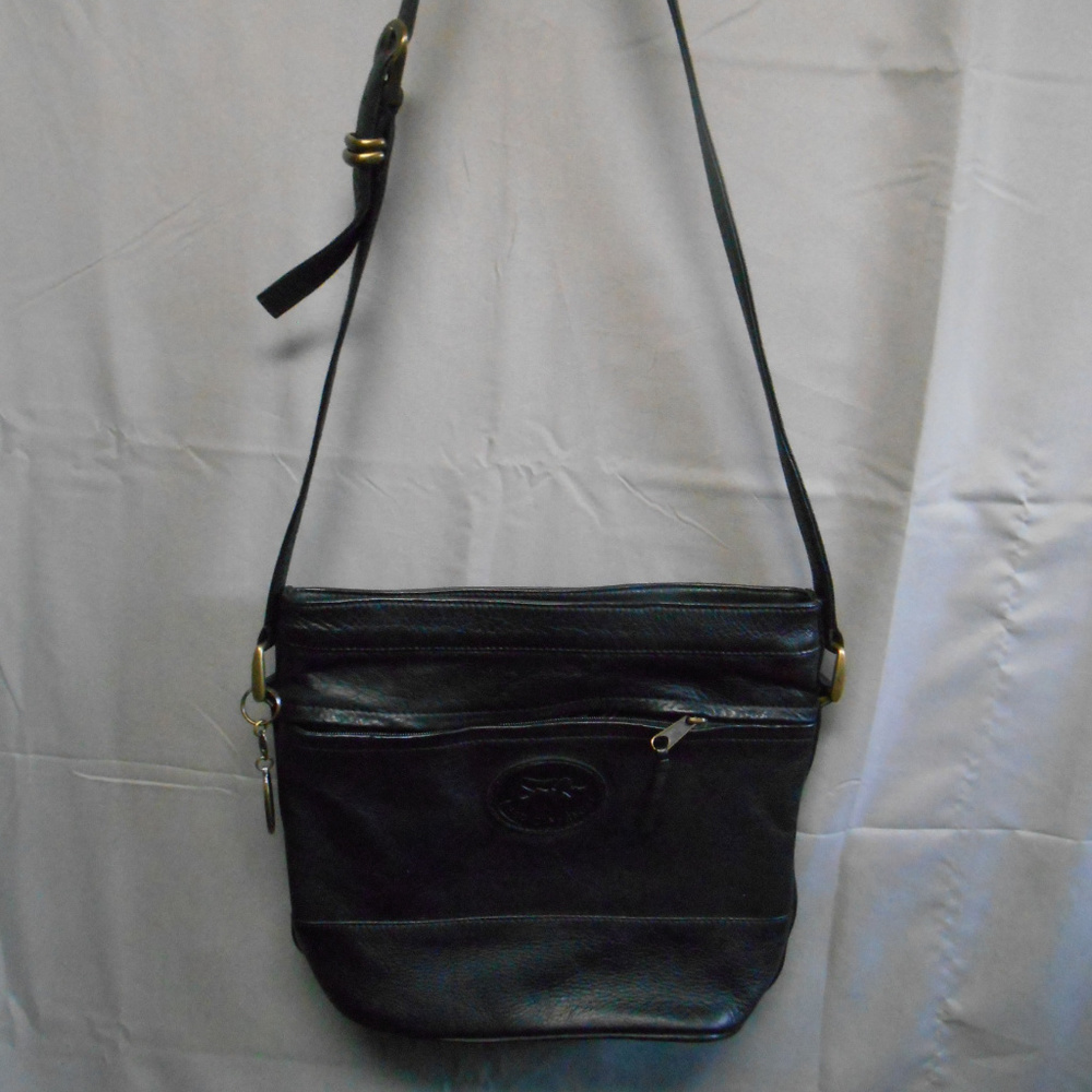 Vintage American Angel black leather handbag